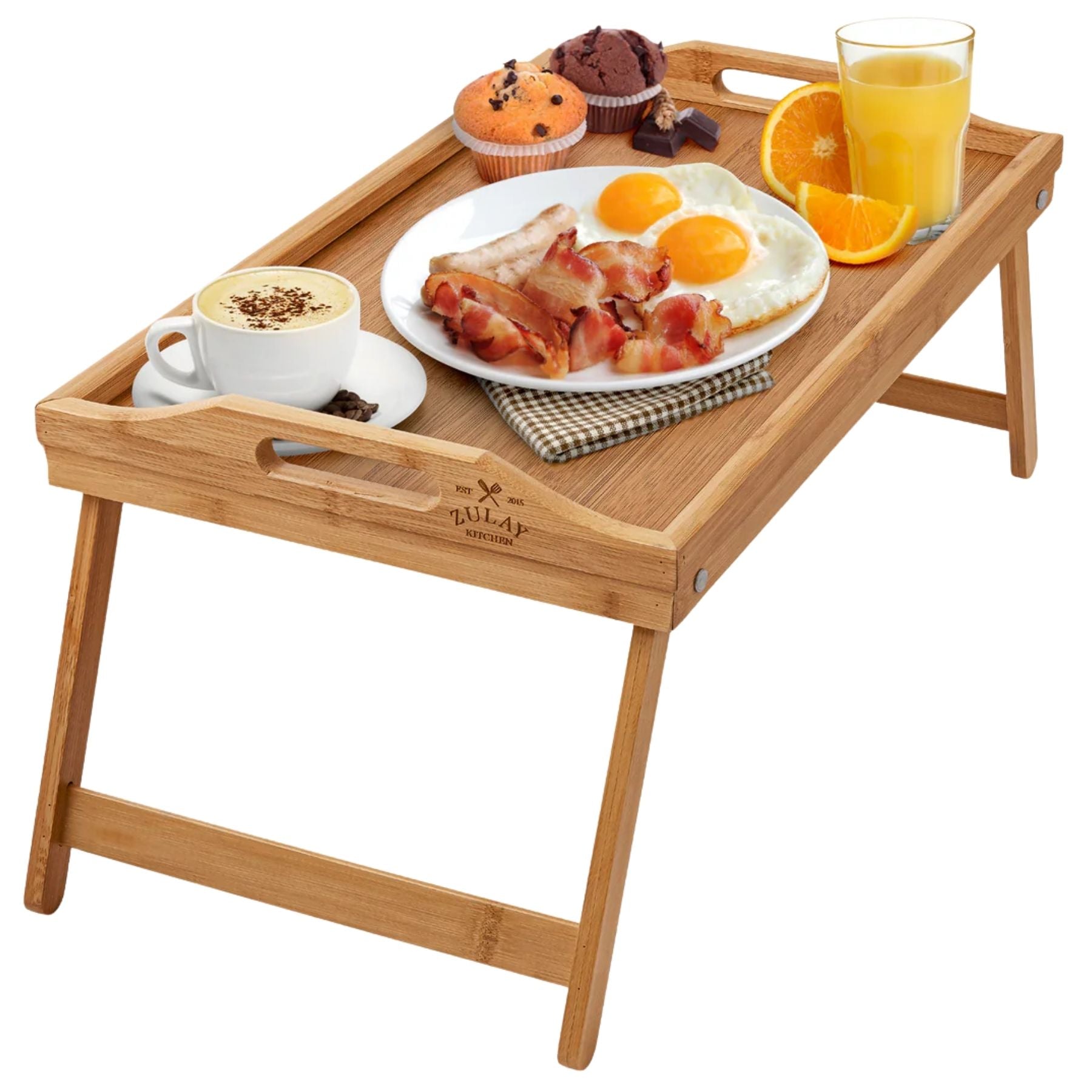 Bamboo Breakfast Tray with Foldable Legs — Abbey Hub