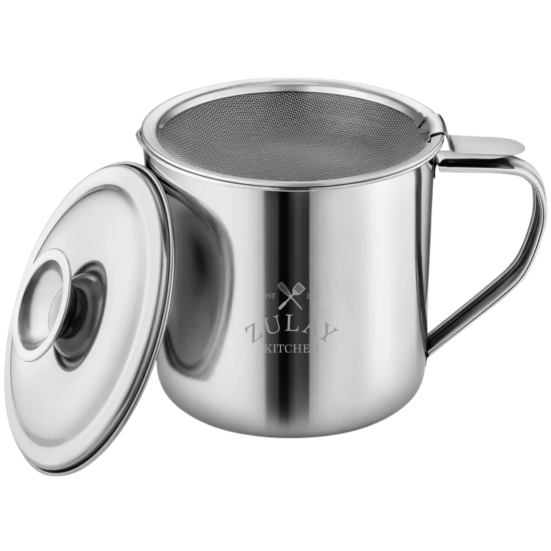 Stainless Steel Grease Container with Filter — Abbey Hub