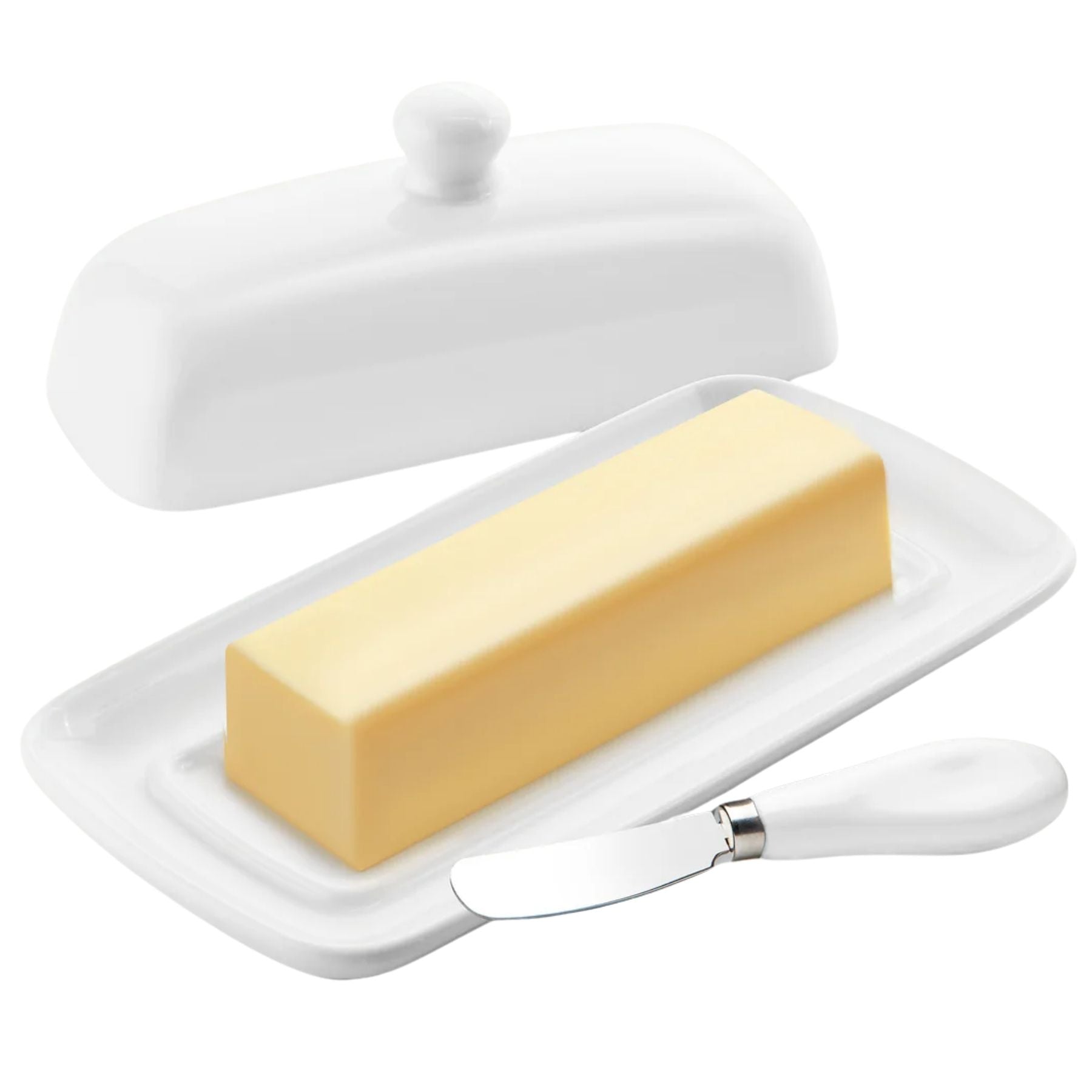 Porcelain Butter Dish with Lid and Knife — Abbey Hub