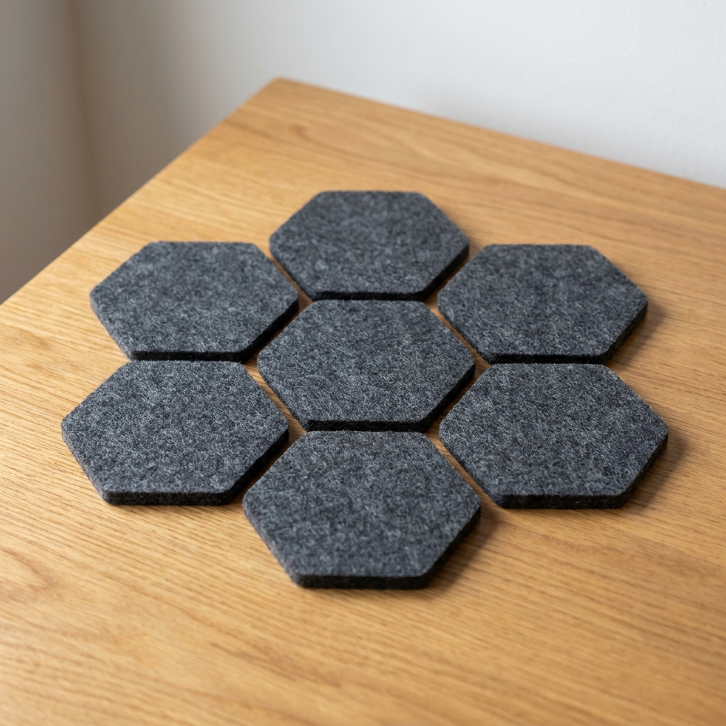 Felt Coaster Set of 6, Hexagon — Abbey Hub